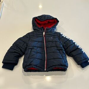 Tommy Hilfiger Kids Navy and Red Puffer Jacket